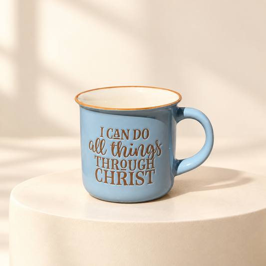 I Can Do All Things Through Christ Ceramic Camp Mug – 13 fl. oz.