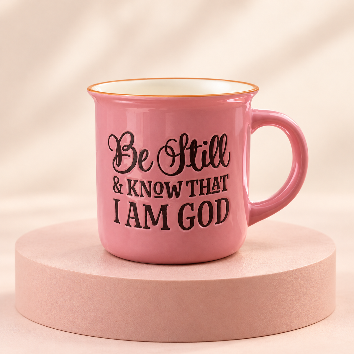 Be Still & Know That I Am God Ceramic Mug – Pink (13 fl. oz.)
